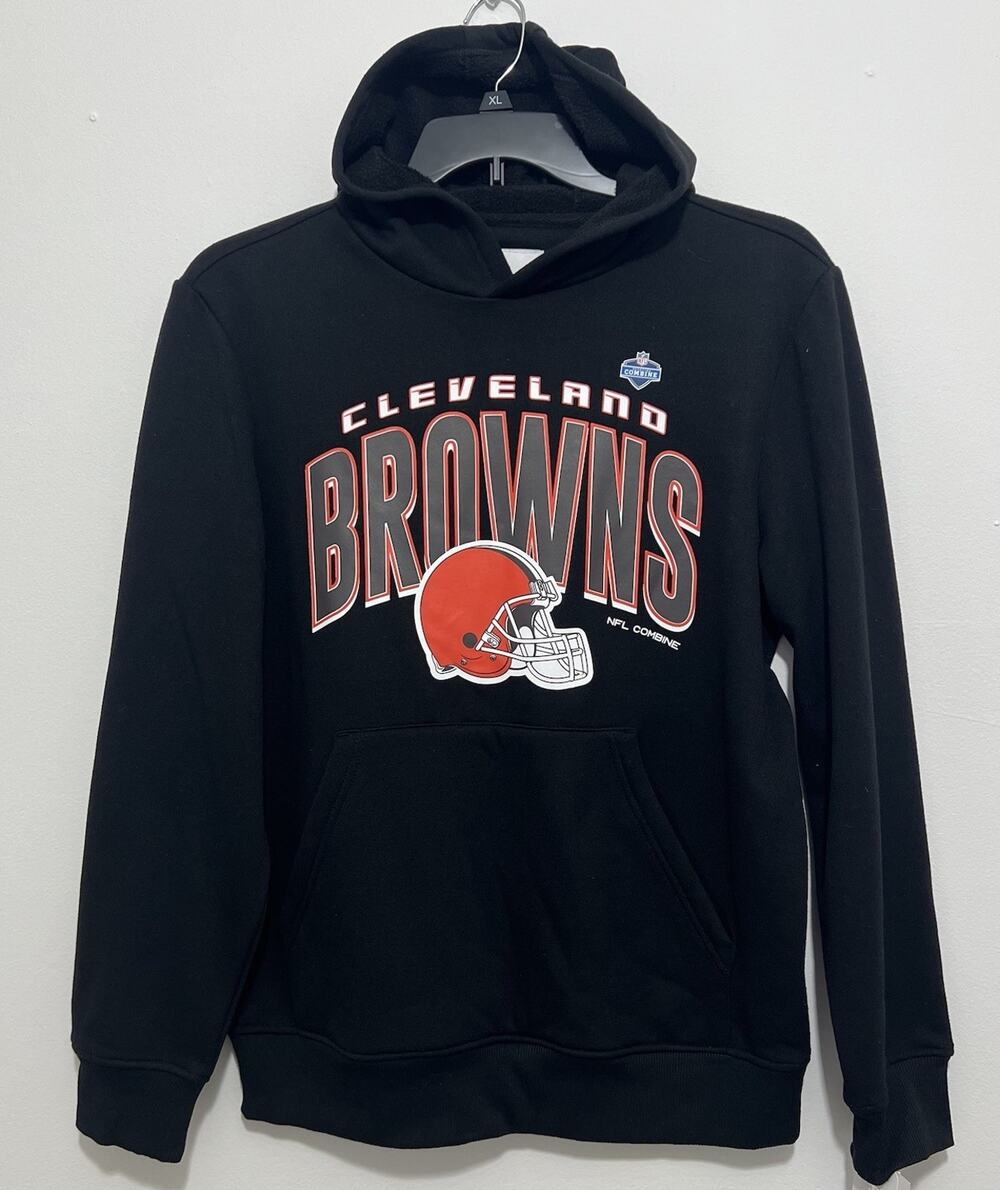 Cleveland Browns Pullover Hoodie Mens M Black NFL Scouting Combine NWT Fan
